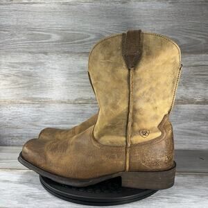 Ariat Men's Rambler Brown Leather Square Toe Western Boots Size 14 D